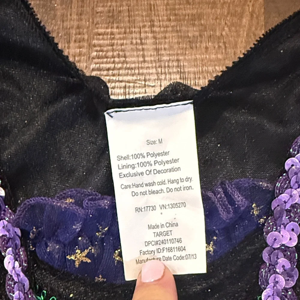 Target Purple and Black Starry Kids Witch Costume Dress - Picture 2 of 8